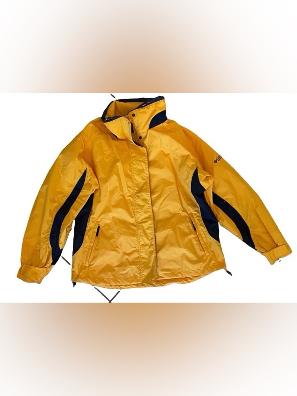Vintage Columbia Interchange Jacket Womens XL Yellow Blue Core Shell Rain Coat